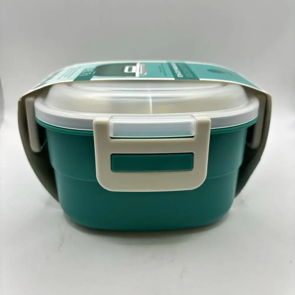 All-in-One Salad Lunch Container, Bento Lunch Box 47.5-oz SPORK & ICEPACK- Green